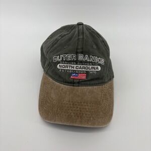 Outer Banks Hat Olive Green Brown USA Baseball Cap Adult Mens Cotton